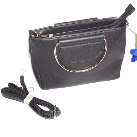 KAARI Blue Minibag, Gold Handles & Removable Strap - Picture 1 of 8